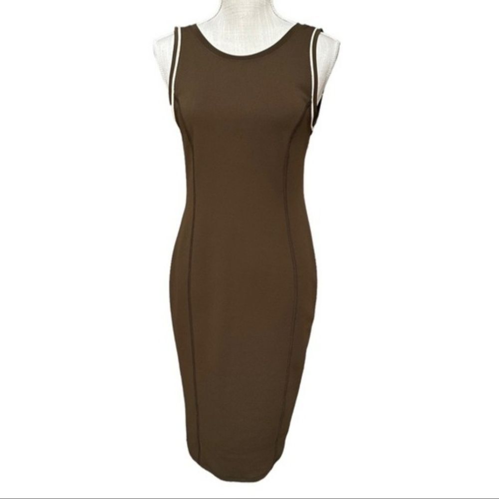 Zara Elegant Brown Sleeveless Dress